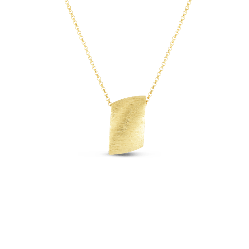 roberto coin 18k golden gate satin angled rondel pendant on chain roberto coin 18k golden gate satin angled rondel pendant on chain