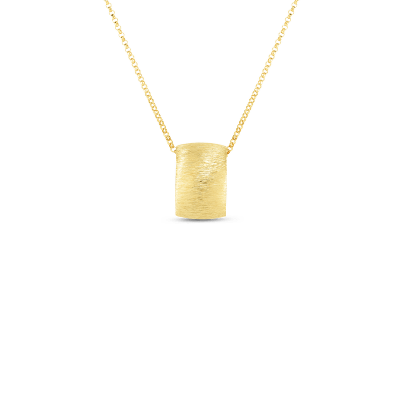 roberto coin 18k golden gate satin rondel pendant on chain roberto coin 18k golden gate satin rondel pendant on chain