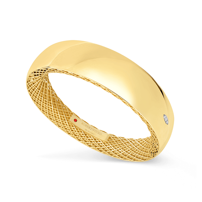 roberto coin wide gold bangle with diamonds roberto coin wide gold bangle with diamonds