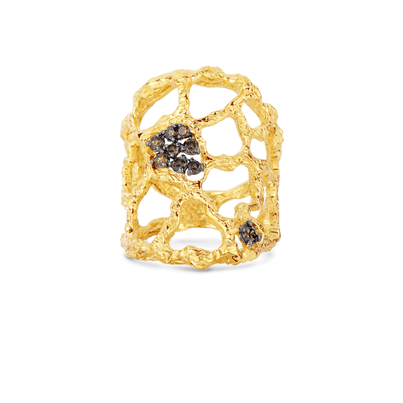 roberto coin cuff ring with brown diamonds roberto coin cuff ring with brown diamonds