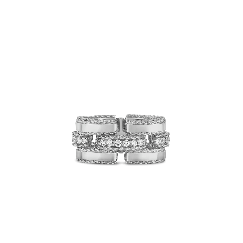 roberto coin retro link ring with diamonds