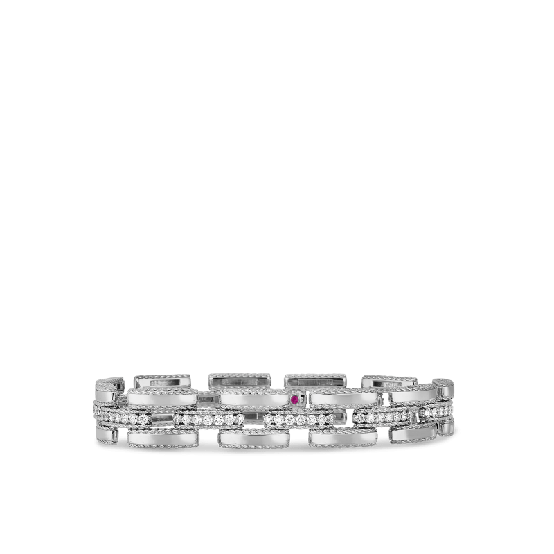 roberto coin retro link bracelet with diamonds