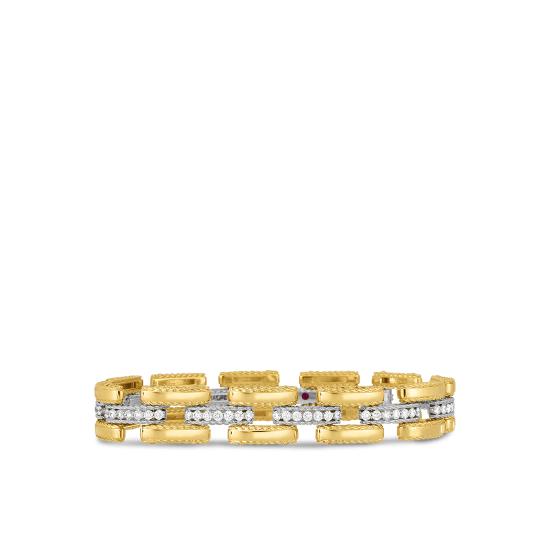 roberto coin slim retro link bracelet with diamonds roberto coin slim retro link bracelet with diamonds