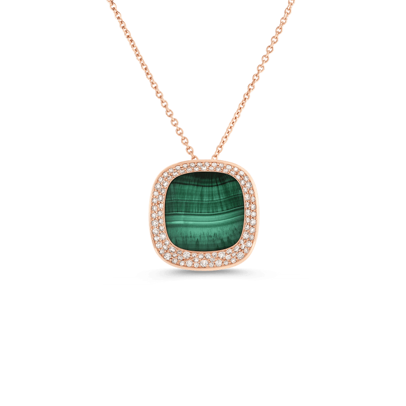 roberto coin small pendant with malachite and diamonds