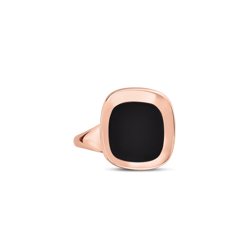 roberto coin 18kt gold small ring with black jade