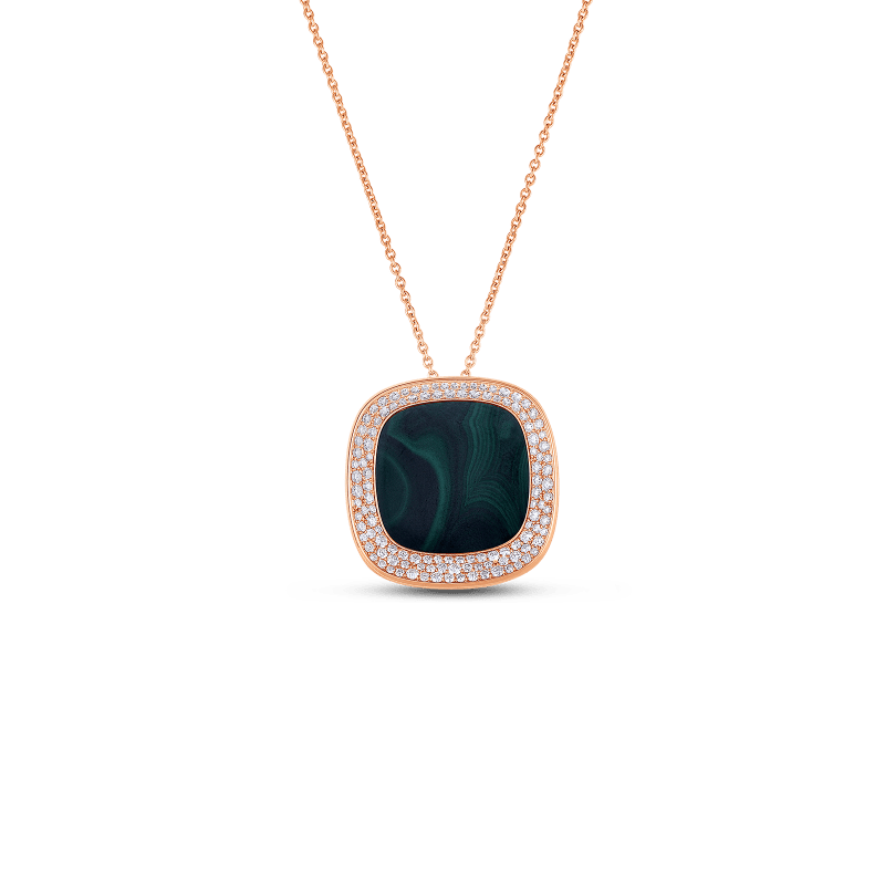 roberto coin large pendant with malachite and diamonds