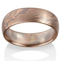 chris ploof  maple mokume in 14k red gold and pd500