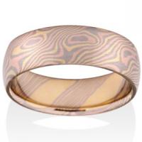Chris Ploof  Birch Mokume in 18K Yellow Gold, 14K Red Gold and 14K Pd White Gold