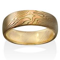 Chris Ploof  Oak Mokume in 18K Yellow Gold, 14K Red Gold and Silver