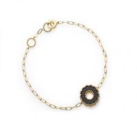 chantecler bracelet in yellow gold with one symbol in onyx