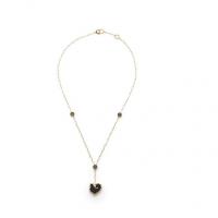 chantecler short necklace in yellow gold, onyx and diamonds