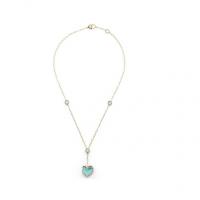 Chantecler Short necklace in yellow gold, Turquoise and diamonds