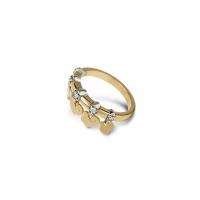 Chantecler Ring with five roosters in yellow gold and diamonds