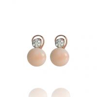 Chantecler Earrings in pink gold, diamonds, pink coral