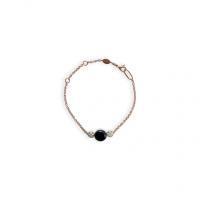 chantecler bracelet in pink gold, diamonds and onyx