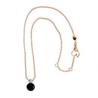 chantecler necklace in pink gold, diamonds and onyx