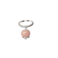 Chantecler Ring with set in white gold, diamonds and pink coral