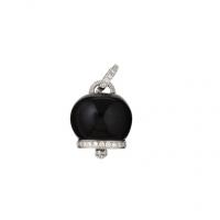 chantecler large charm set in white gold, diamonds and onyx