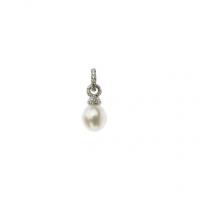 chantecler charm set in white gold, diamonds and freshwater pearl