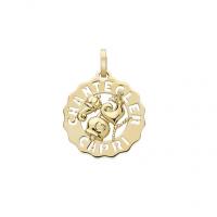 chantecler small logo rooster, campanella, horn charm in 18kt yellow gold and diamonds