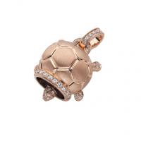 Chantecler Turtle charm set in pink gold and diamonds