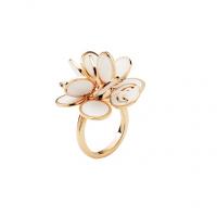 chantecler pink gold and white enamel ring