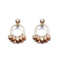 chantecler multicharm creola earrings with boulle, in 9 kt pink gold, trasparent enamel and diamonds