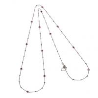 Chantecler 84 cm Capri necklace in white gold, diamonds and rubies