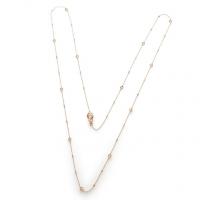 Chantecler 84 cm long necklace in pink gold and white diamonds