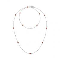 Chantecler cm 84 necklace in white gold, white diamonds and red coral