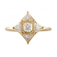 artemer vintage style triangle diamond star ring
