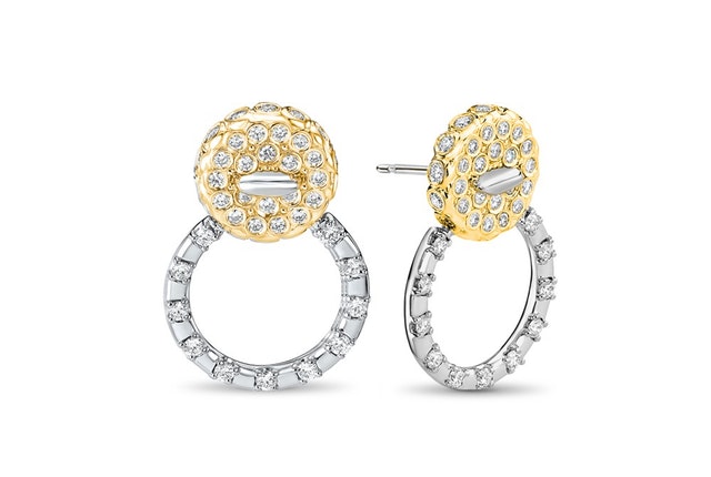 Ritani - Love Thread Collection Diamond Button Earrings