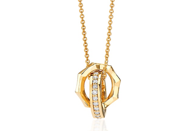 Ritani - Double Rolling Ring Diamond Pendant