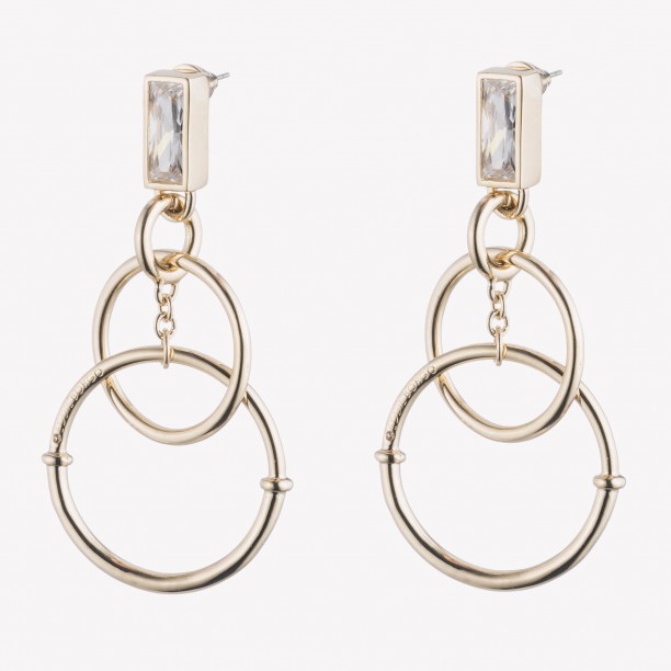 Eddie Borgo - BAGUETTE ELLIPSE EARRINGS GOLD