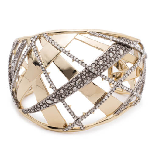 Alexis Bittar - Crystal Encrusted Plaid Cuff Bracelet