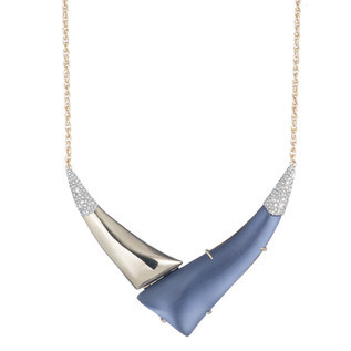 Alexis Bittar - Liquid Gold with Crystal Accent V Shaped Necklace