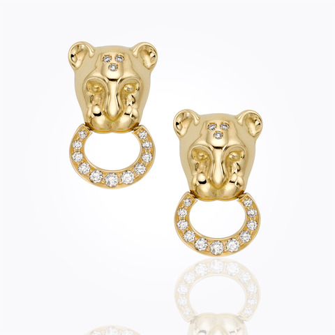 18K Lion Cub Earrings
