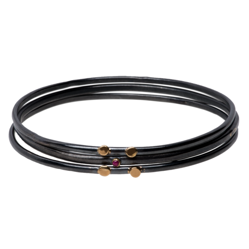 set of 3 22k gold/ruby bangles set of 3 22k gold/ruby bangles