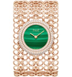 Piaget - Diamond cuff watch rose gold malachite Width 145 mm 29 mm