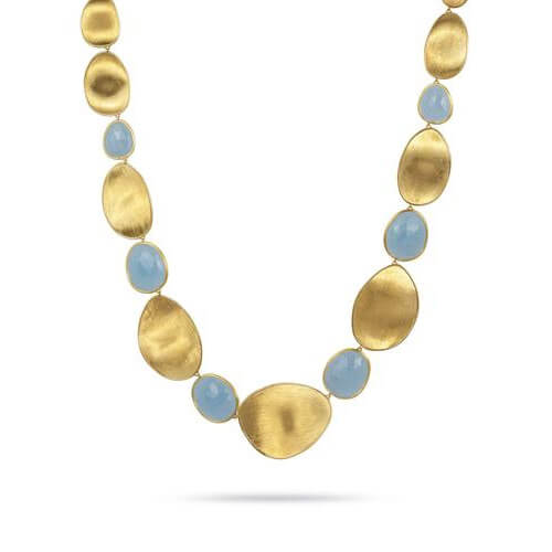 Marco Bicego - Lunaria Gold amp Aquamarine Mixed Bead Collar