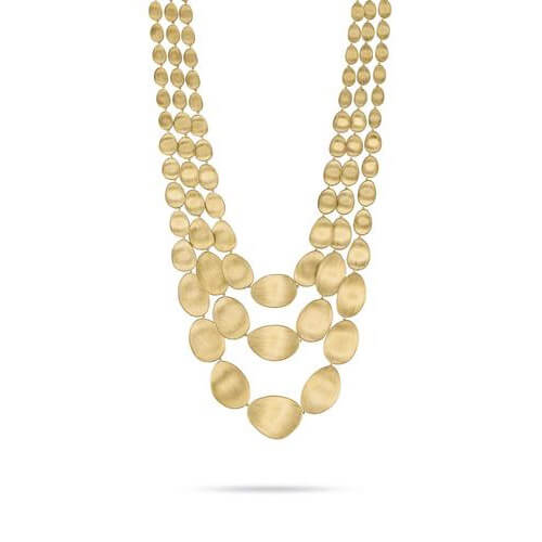 Marco Bicego - Lunaria Gold Three Strand Necklace Marco Bicego - Lunaria Gold Three Strand Necklace