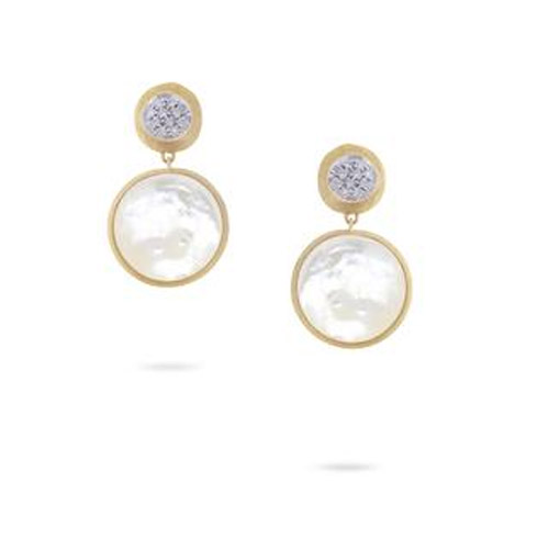 jaipur double drop earrings with white mother of pearl & diamonds jaipur double drop earrings with white mother of pearl & diamonds