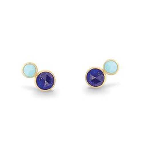 jaipur two stone stud with lapis and turquoise jaipur two stone stud with lapis and turquoise
