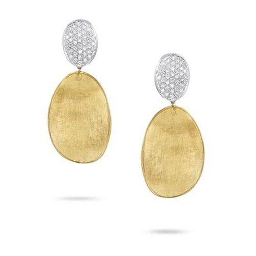 lunaria gold & diamond pave medium double drop earrings lunaria gold & diamond pave medium double drop earrings