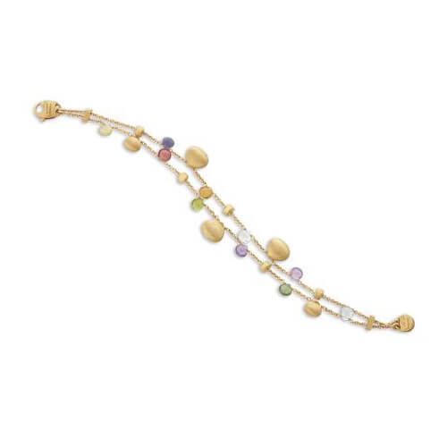 paradise mixed stone & gold tear drop two strand bracelet paradise mixed stone & gold tear drop two strand bracelet