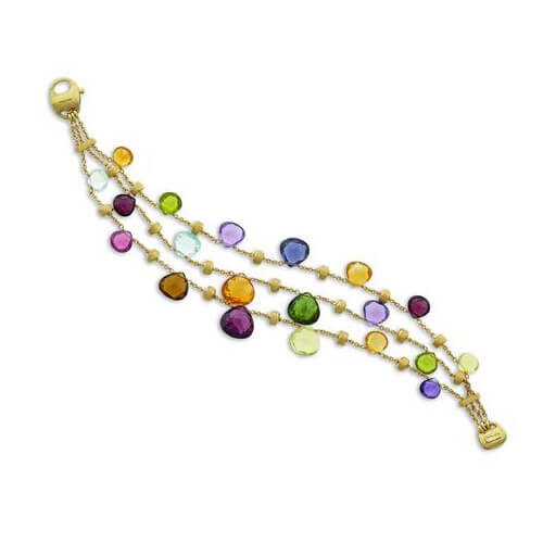 Marco Bicego - Paradise Elevated Mixed Stone Graduated Three Strand Bracelet