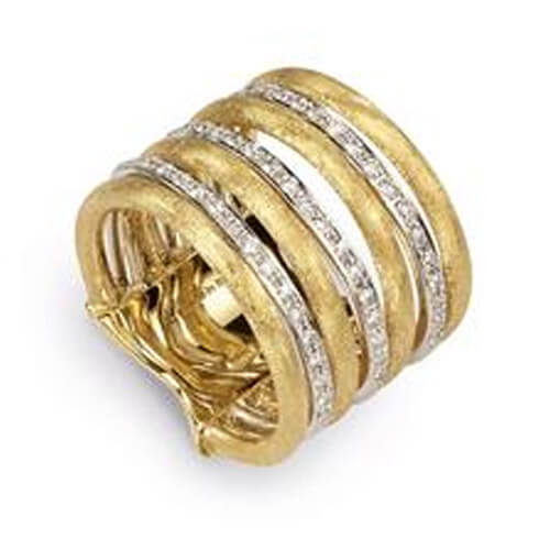 Marco Bicego Jaipur Link Gold  Diamond Seven Row Ring