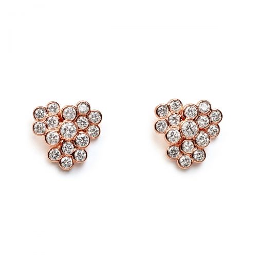 Ippolita - Cluster Stud Earrings in 18K Rose Gold with Diamonds
