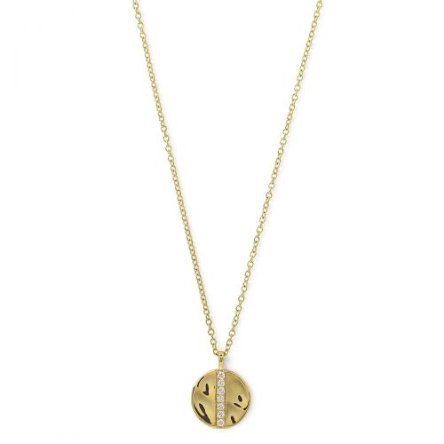 disc pendant necklace in 18k gold with diamonds disc pendant necklace in 18k gold with diamonds