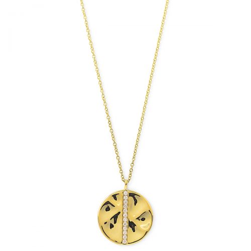 large disc pendant necklace in 18k gold with diamonds large disc pendant necklace in 18k gold with diamonds